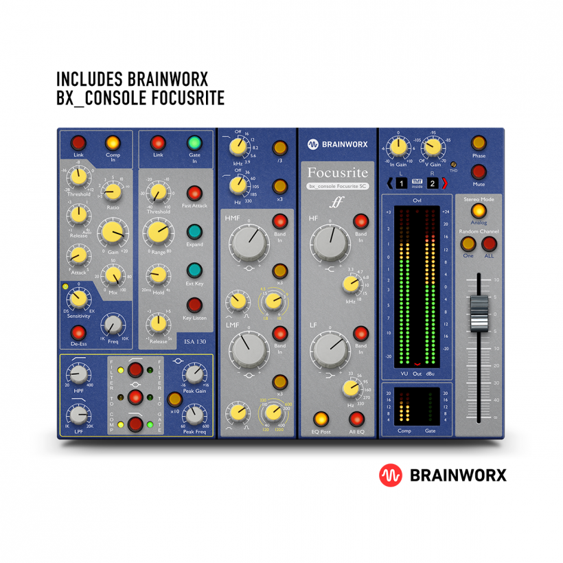 Focusrite 推出 Brainworx bx_console 插件，Clarett 和 Red 用戶可免費享用