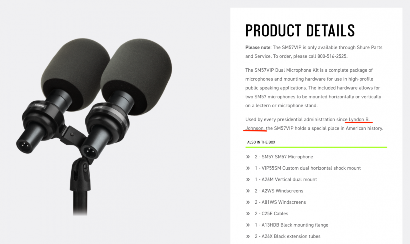 拜登就職典禮換回除特朗普以外歷代總統(tǒng)都用的 Shure SM57VIP 雙話筒，預(yù)示美國回到正軌？